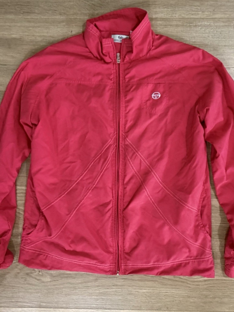 Vintage Htf Sergio Tacchini Nylon Track Jacket Pink Sz Large — image 6 of 7